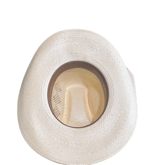 Biltmore Western Michigan Gold Feather Hat Band Straw Cowboy Hat Sz 7 1/4 (58) - Picture 5 of 12